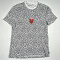 Keith Haring T Shirt XS White Monogram Print Heart Patch Streetwear Art