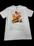 Street Fighter II T-SHIRT Ryu Graphic Tee White Double Sided Capcom Gaming 90's
