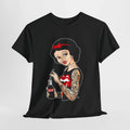 Snow White Modern Urban Unisex Tee, Punk Tattoo Piercing Shirt, Alternative