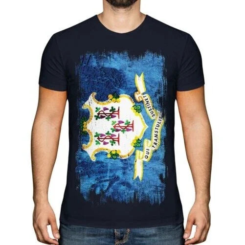 Connecticut Zustand Grunge Flagge Herren T-Shirt Connecticuter Hemd Geschenk