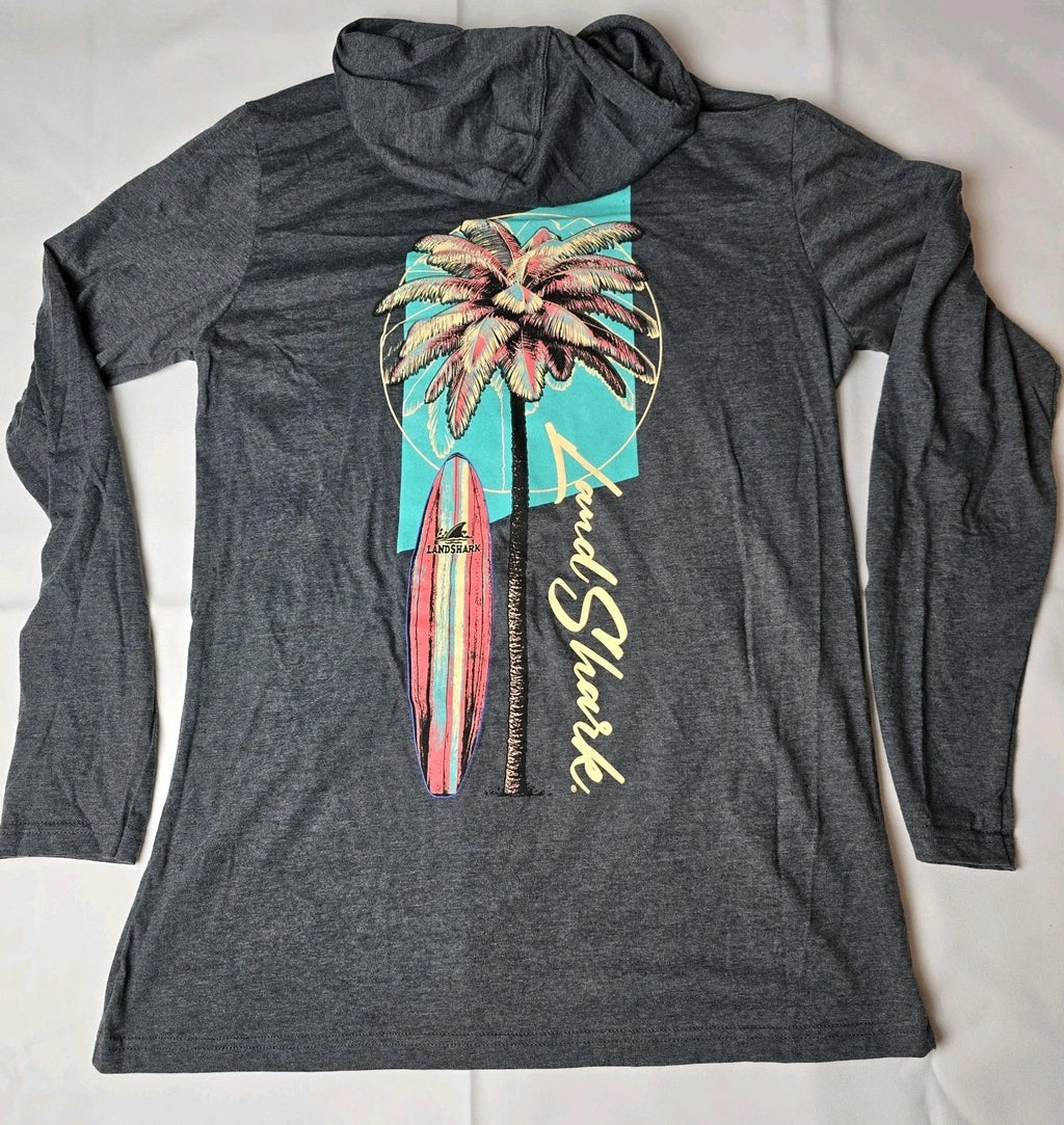 Jimmy Buffet Land Shark T-Shirt Hoodie Margaritaville XL  Lightweight Gray