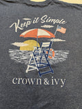 Crown & Ivy Keep It Simple Blue T-Shirt L
