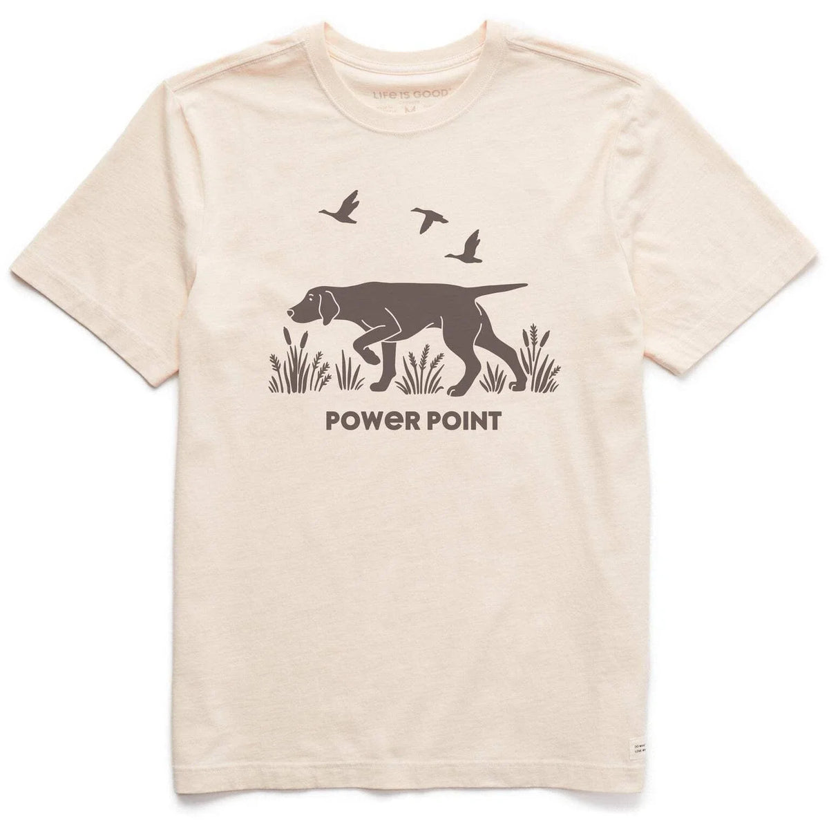 Life is Good 139158 - Men's Power Point Hunting Dog Short Sleeve Crusher Tee - P