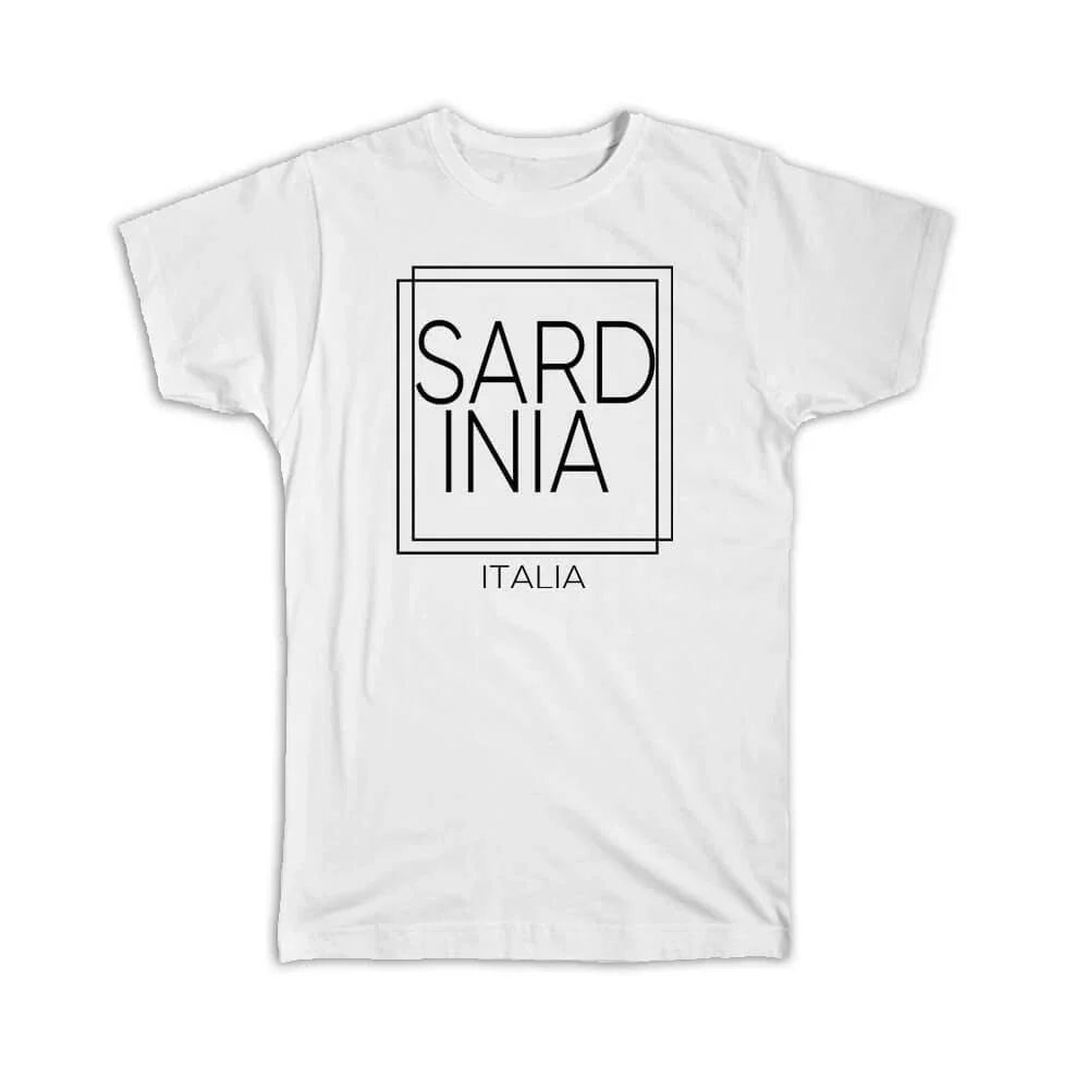 Gift T-Shirt : SARDINIA Italy Square Modern Minimalist Font
