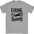 Reading is my Therapy T-Shirt Funny Book Novel Hobby Humor Text Tee