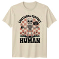 Funny Emotional Support Human T-Shirt Skeleton Aesthetic Coffee Humor Gift