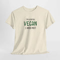 Funny Sarcastic I'm A Social Vegan, I Avoid Meet, Heavy Cotton T-Shirt, 5 Colors
