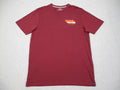 Volcom Shirt Mens Medium Red Modern Fit Organic Cotton Logo Tee Tagless Casual