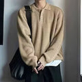 For Mens Retro Style Loose Knitwear Sweater Casual Oversize Loose Collar