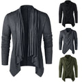 Men's Stylish Overlap Cardigans with Asymmetrical Cut and Long Sleeves