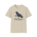 Raven Coffee Unisex T-Shirt, Bird Lover Tee, Gothic Graphic Shirt, Halloween