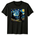 Bigfoot Starry Night Parody Art T-Shirt Funny Sasquatch Tee