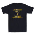 LA County 51 Fire Dept Resque Squad Logo Truck Side Vintage Men's T-Shirt Black