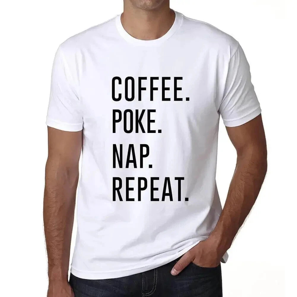 ULTRABASIC men's t-shirt coffee poke nap repetition coffee poke nap repeat