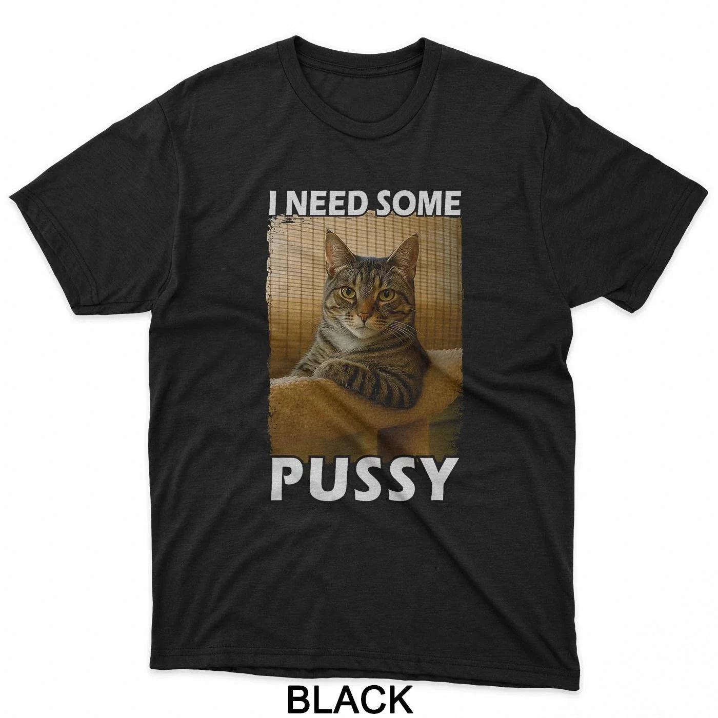 Funny Pussy Cat Meme Adult Joke I Need Some Pussy Meme T-Shirt