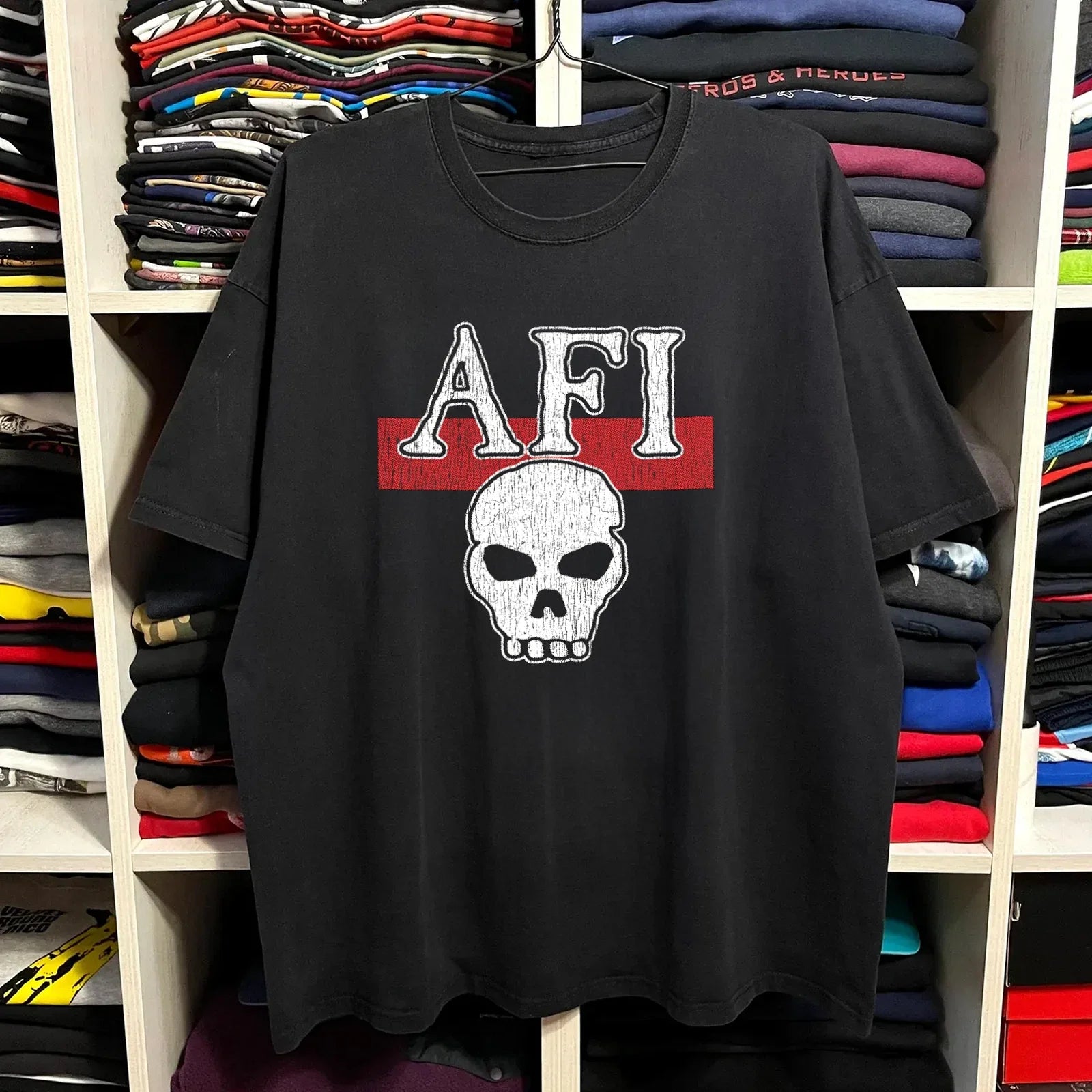 90's AFI Washed T-Shirt Black L