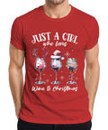 Just a girl who loves wine and christmas Wine Drinker - Christmas Xmas Ges