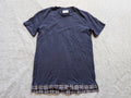 FxH Shirt Mens XL Navy Blue Plaid Hem Longline Streetwear Made USA Cotton Tee