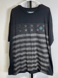 Cinch Mens Modern Fit Flag Print T-Shirt Black Gray Blue Size 2XL