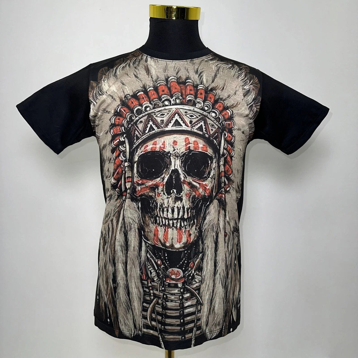 Indian Chief Tribal T-Shirt Abstract Urban Fashion Street Wear Black Size: M/L/X