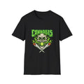 Cannabis Skull Unisex Softstyle T-Shirt, Cool Graphic Tee, Hipster Shirt