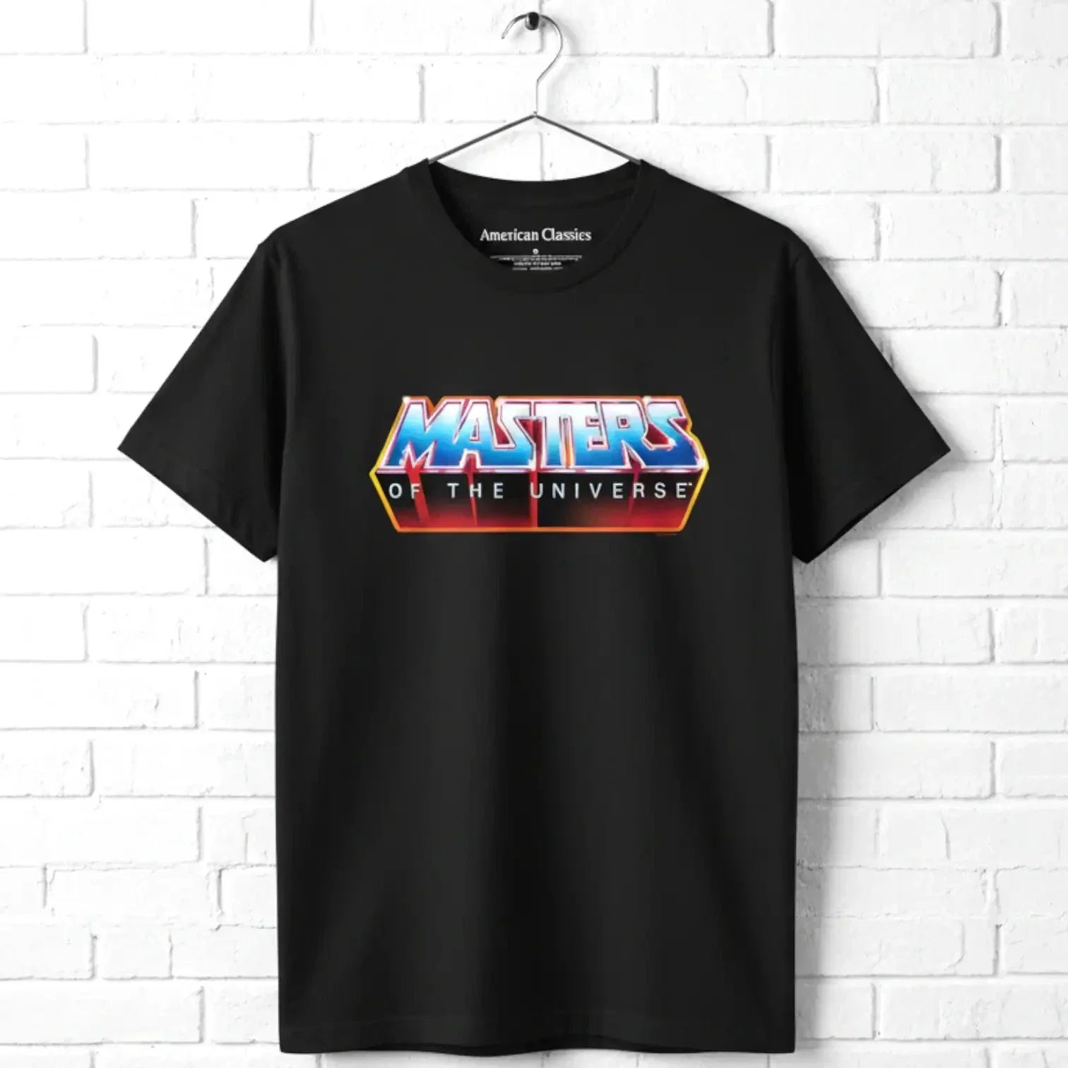 Masters of the Universe Chrome Logo Men's T Shirt Metallic He-Man 80s Vintage