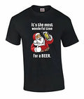 Funny Santa It's A Most Wonderful Time for A Beer Christmas Holiday T- Black