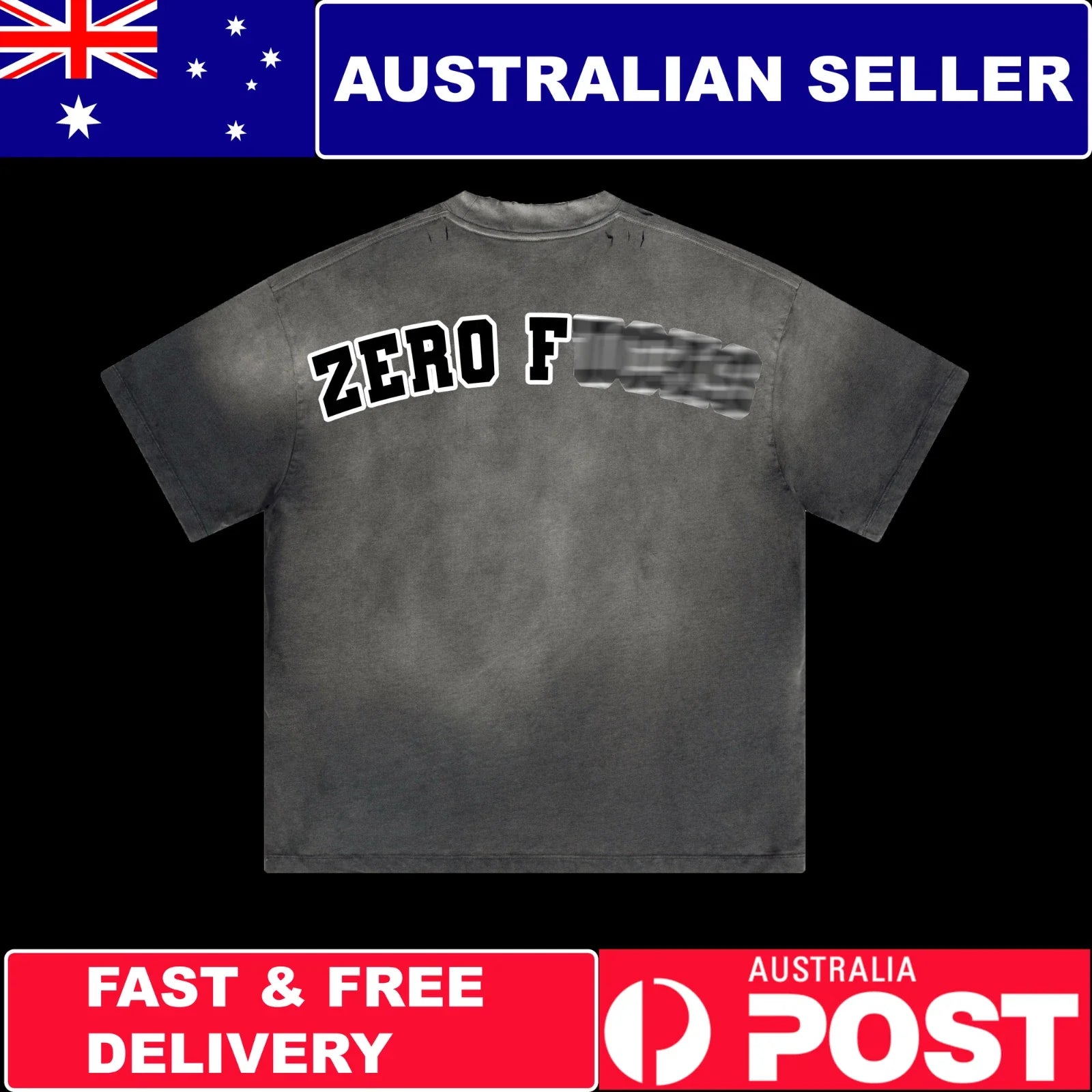Alphadre Men's Oversized (Zero F***) Graphic T-Shirt | Cotton Streetwear Gym Tee