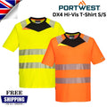 Portwest DX4 Hi-Vis T-Shirt S/S Reflective Work Safety Moisture Wicking Tee
