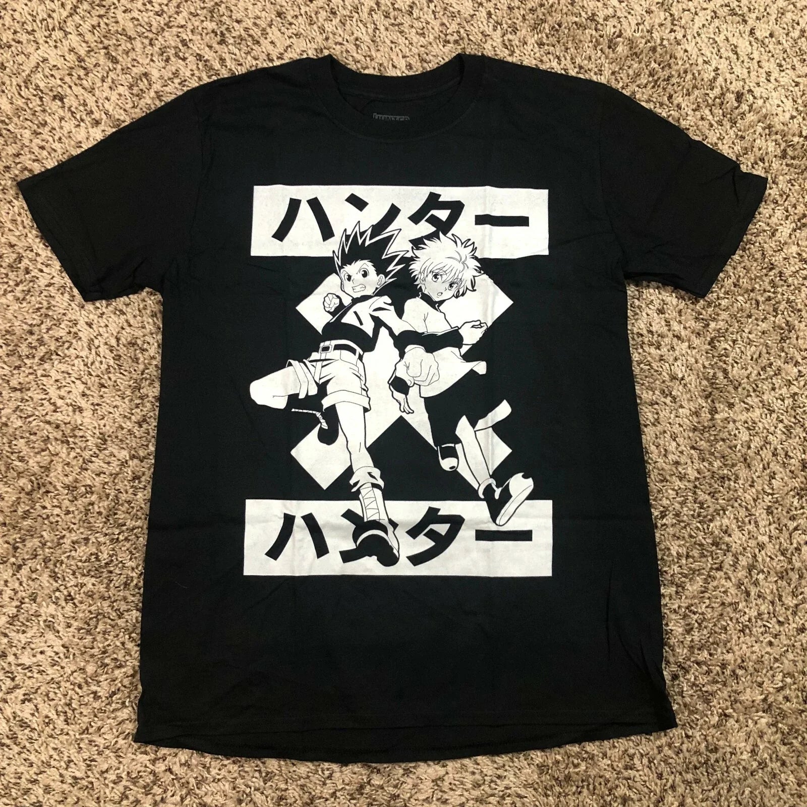 NEW Hunter X Hunter Anime Men Sz L Shirt Black Japanese Killua Zoldyck