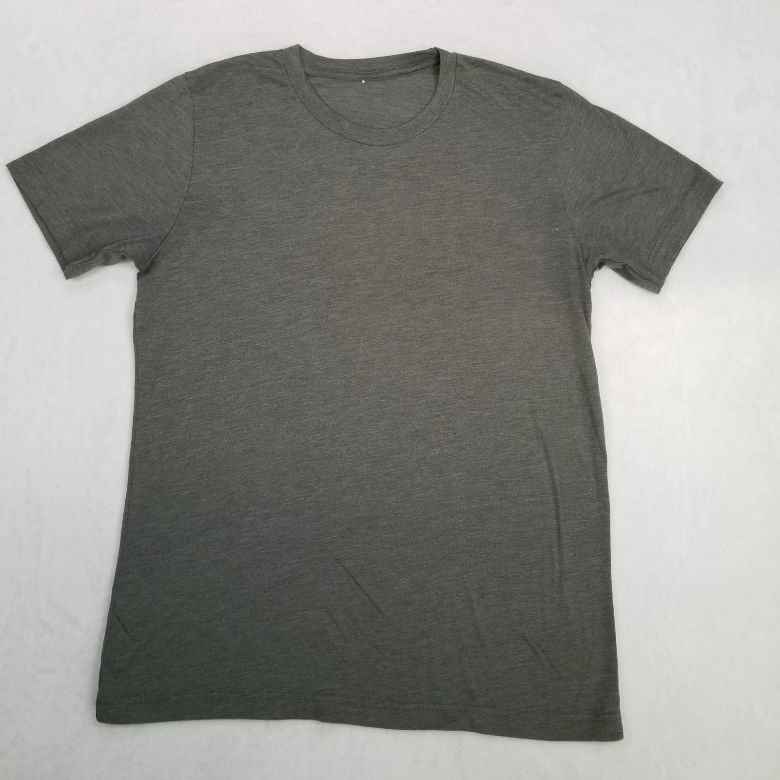 Unbranded Men's Gray Crew Neck Short Sleeve Basic Shirt Classic Casual