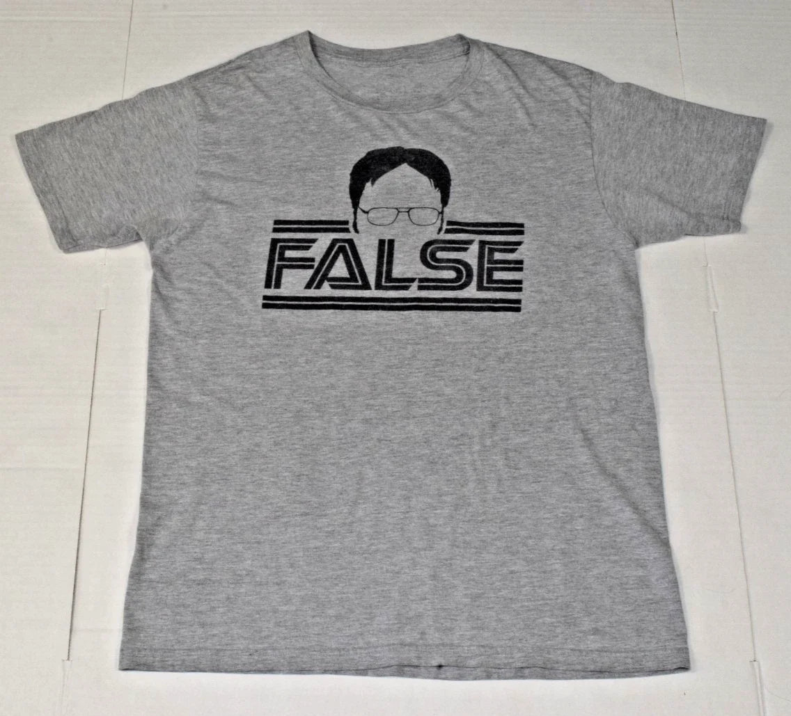 VTG T-Shirt The Office Size M Y2K Gray Dwight Schrute False Catchphrase Graphic