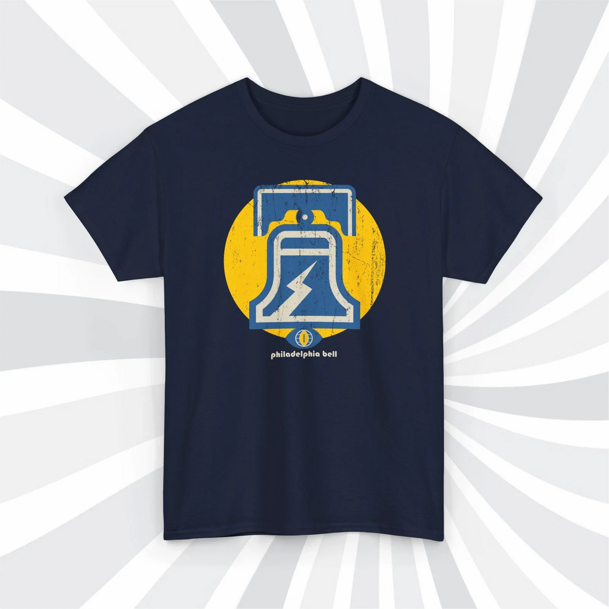 Philadelphia Bell 1974 WFL Football Grunge Logo T-Shirt