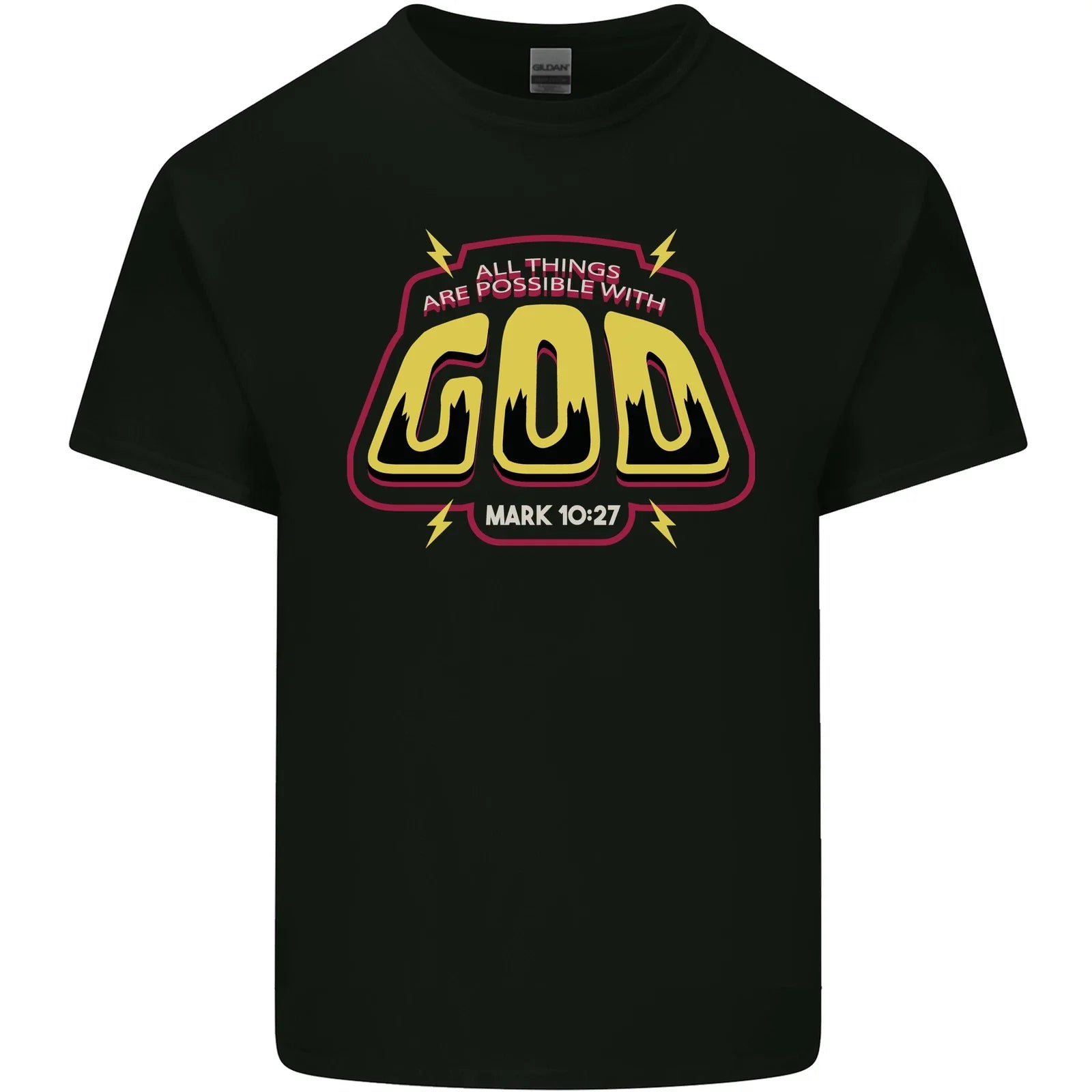 Possible With God Christianity Christian Mens Cotton T-Shirt Tee Top
