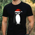 Mens Whimsical Cat Print Cotton T-Shirt Size XS to 5XL