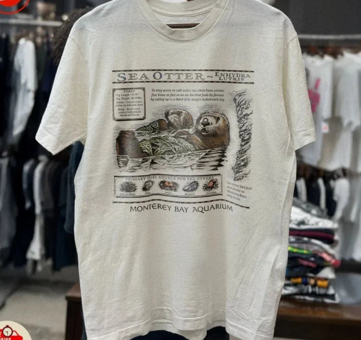 Vintage Sea Otters Monterey Bay Aquarium T Shirt