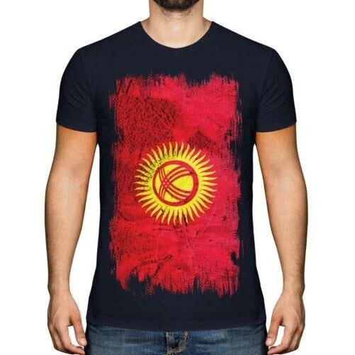 KYRGYZSTAN GRUNGE FLAG MENS T-SHIRT TEE TOP KYRGYZSTANI KIRGIZIJA KIRGIZ KYRGYZ