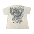 Vintage Y2K Tribal Animal Planet Wolf T-shirt Sz L Cyber Tattoo Worn Distressed
