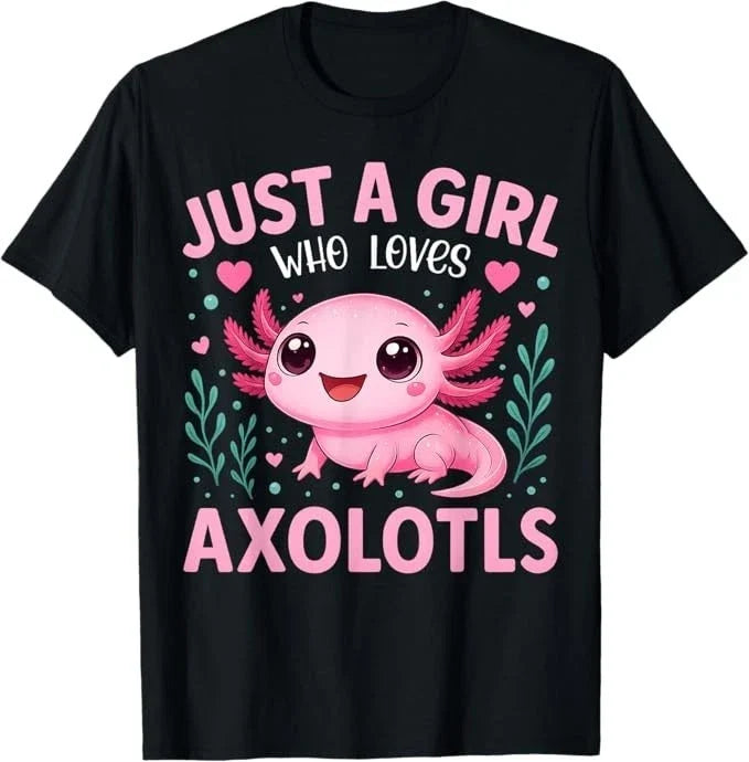Just A Girl Who Loves Axolotls Axolotl Kawaii Girls Kids T-Shirt