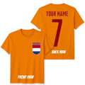 Personalised Netherlands Football Unisex Kids T-Shirt Name Number Tee #WC