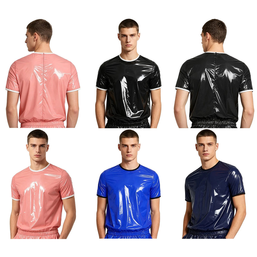 Men T-shirt Daily Wear Tops Round Neck Top Outings Trim Short Sleeve Stage