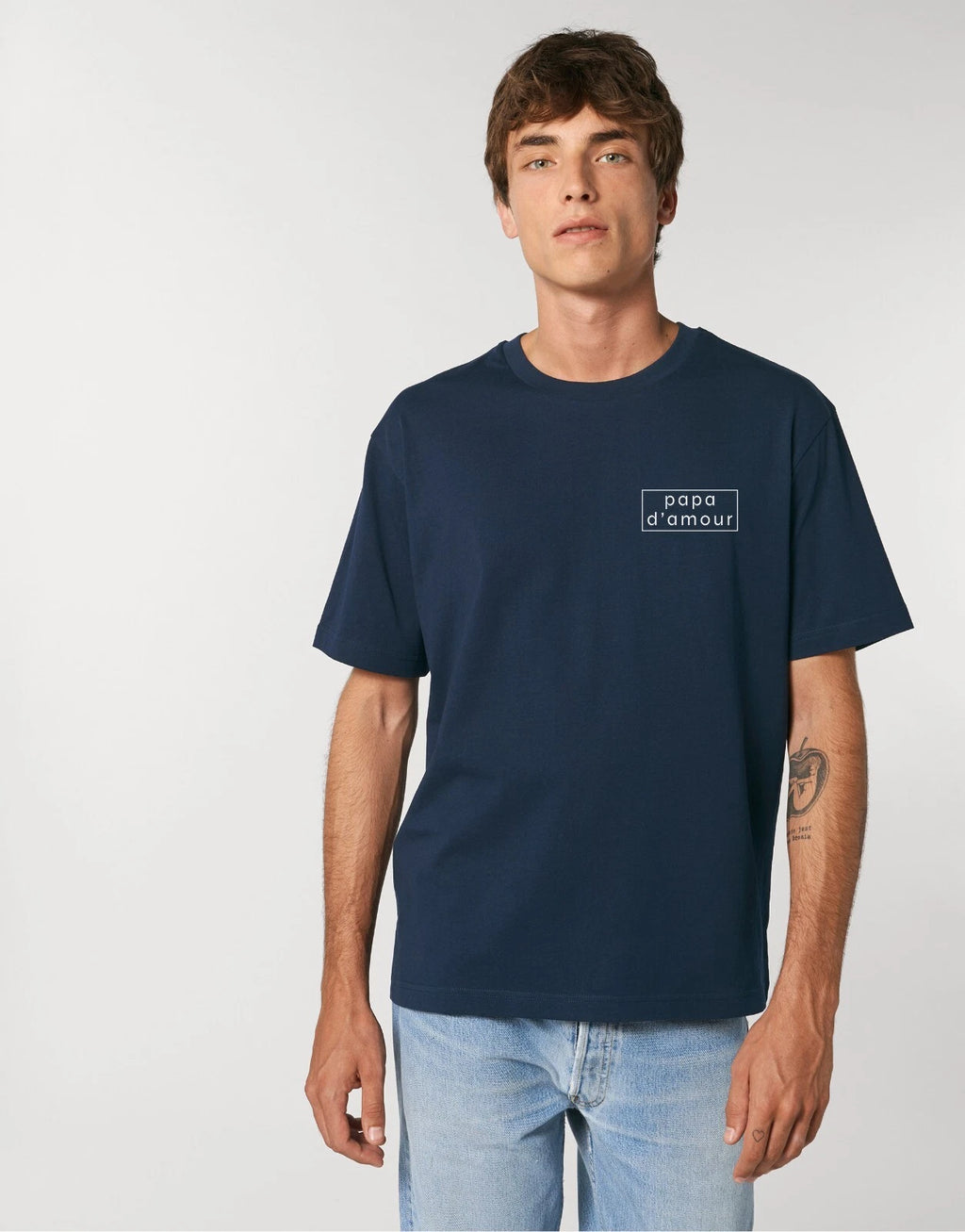 Papa D Amour Frame Mens Short Sleeve T-Shirt Colour Navy Blue