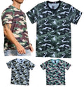 Mens Camouflage Short Sleeve Camo TShirt Army Military Hunting Fishing Shirt Top