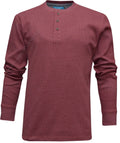 Mens Henley Jumper Top Plain Long Sleeve Grandad Neck Waffle Knit T-shirt M-3XL
