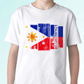 Philippines flag white t shirt filipino holiday top art mens womens kids sizes