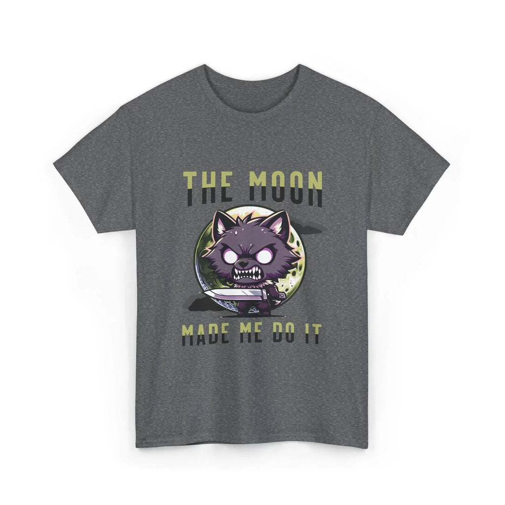 Moon Made Me Do It Tee, Horror Lover Gift, Kawaii Wolf Shirt, Full Moon Graphic