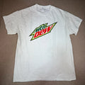 Mountain Dew Logo T Shirt Men’s Large White Gildan Heavy Cotton Soda Tee