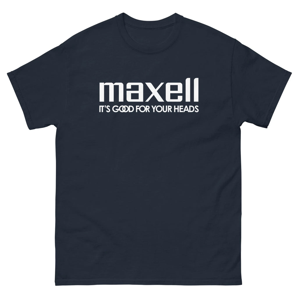 Maxell Good For Your Heads Graphic T Shirt Navy Unisex classic tee