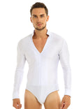 Men Sequins V Neck Dance Shirts Ballroom Modern Latin Long Sleeve Dancewear AU