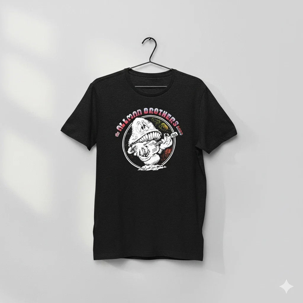 The Allman Brothers Band Graphic T-Shirt Vintage Southern Rock Tee Black - T206
